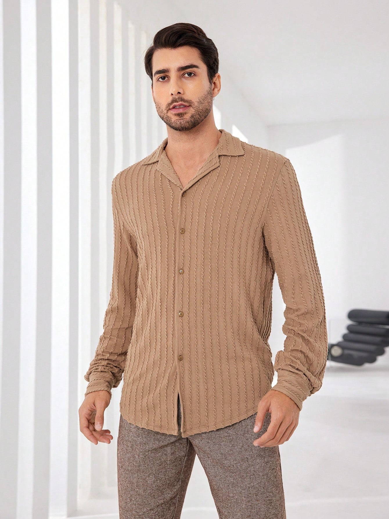 Knit Long Sleeve Shirt For Men