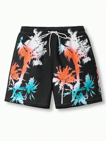 Men's Palm Tree Print Board Shorts