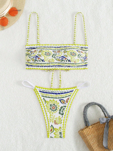 Floral Printed Two-Piece Swimsuit Set Carnival