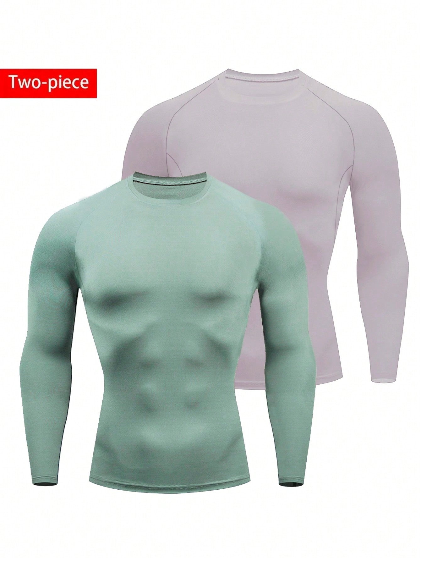 Men's Solid Color Raglan Sleeve Sports T-Shirt Workout Tops