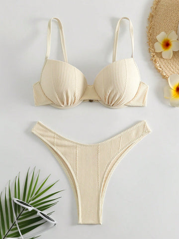 Casual Solid Color Swimwear Set Wedding