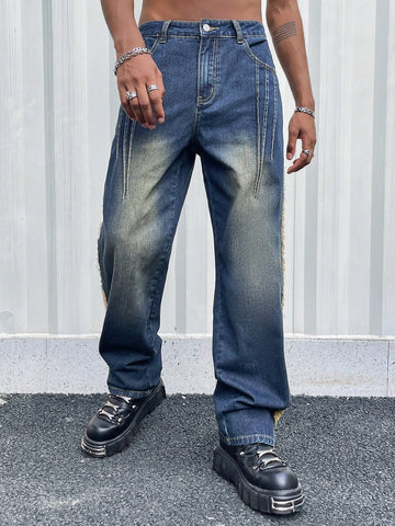 Men'S Washed Ripped Jeans