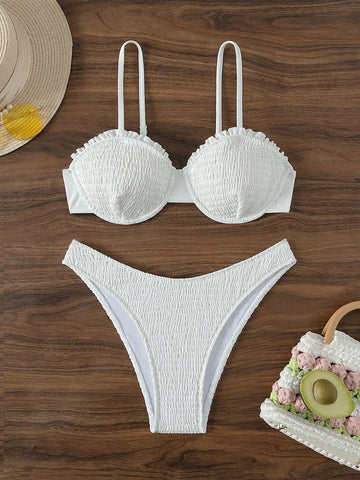 Swimwear Set With Underwire And Textured Fabric Wedding