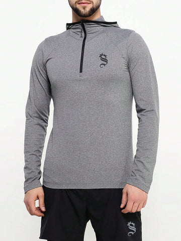 Men'S Long Sleeve Half Zip Sports Jacket Workout Tops