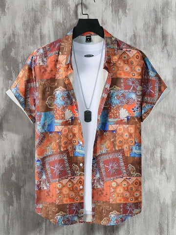 Men'S All Over Printed Short Sleeve Shirt