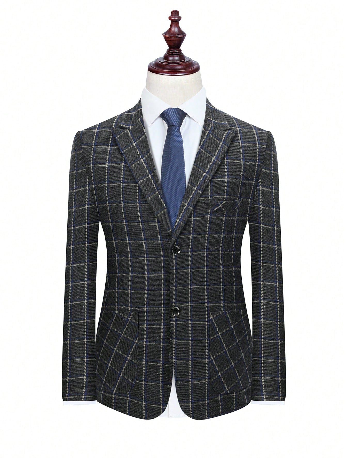 1pc Men'S Single-Breasted Plaid Suit Jacket