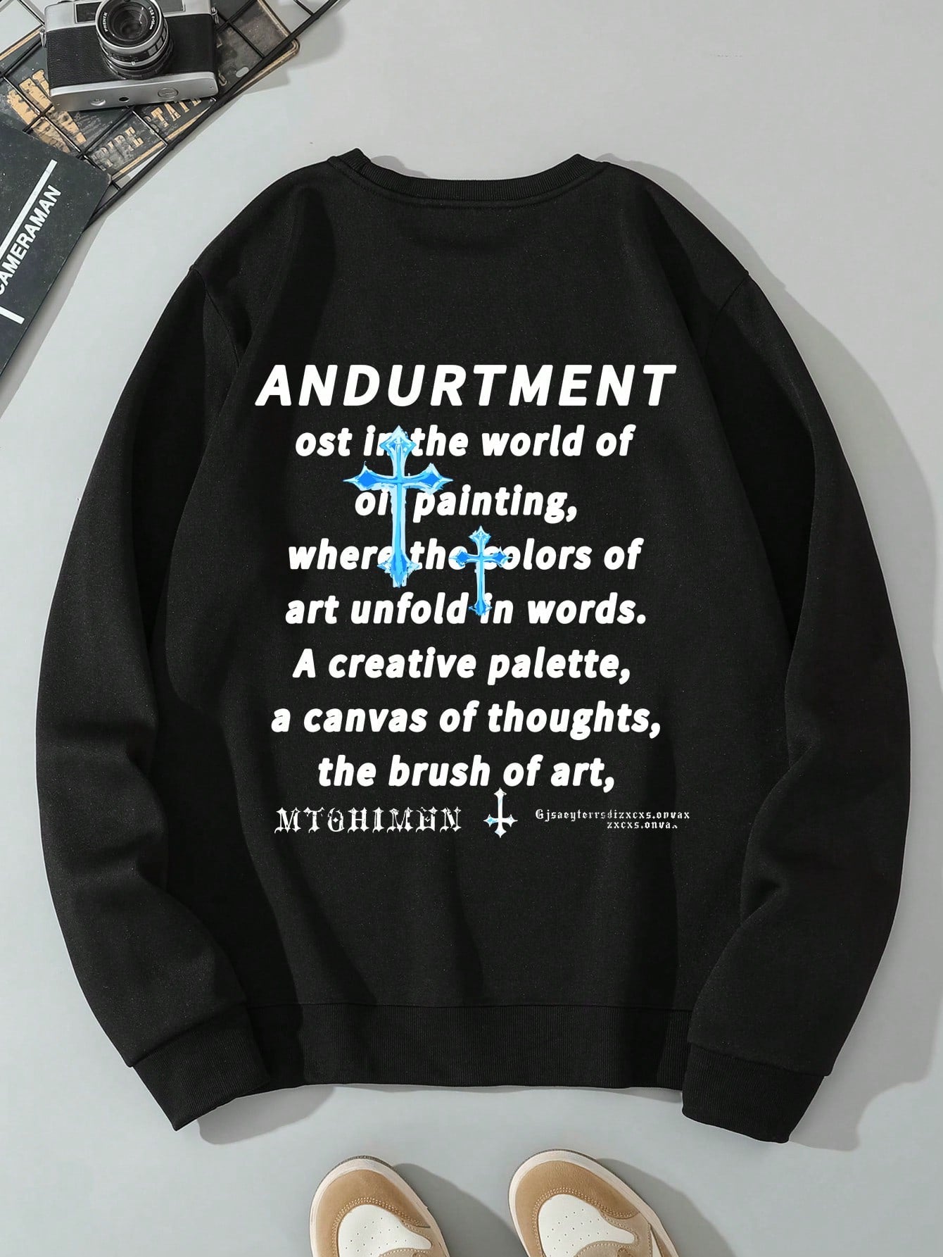 Men'S Slogan Printed Pullover Sweatshirt