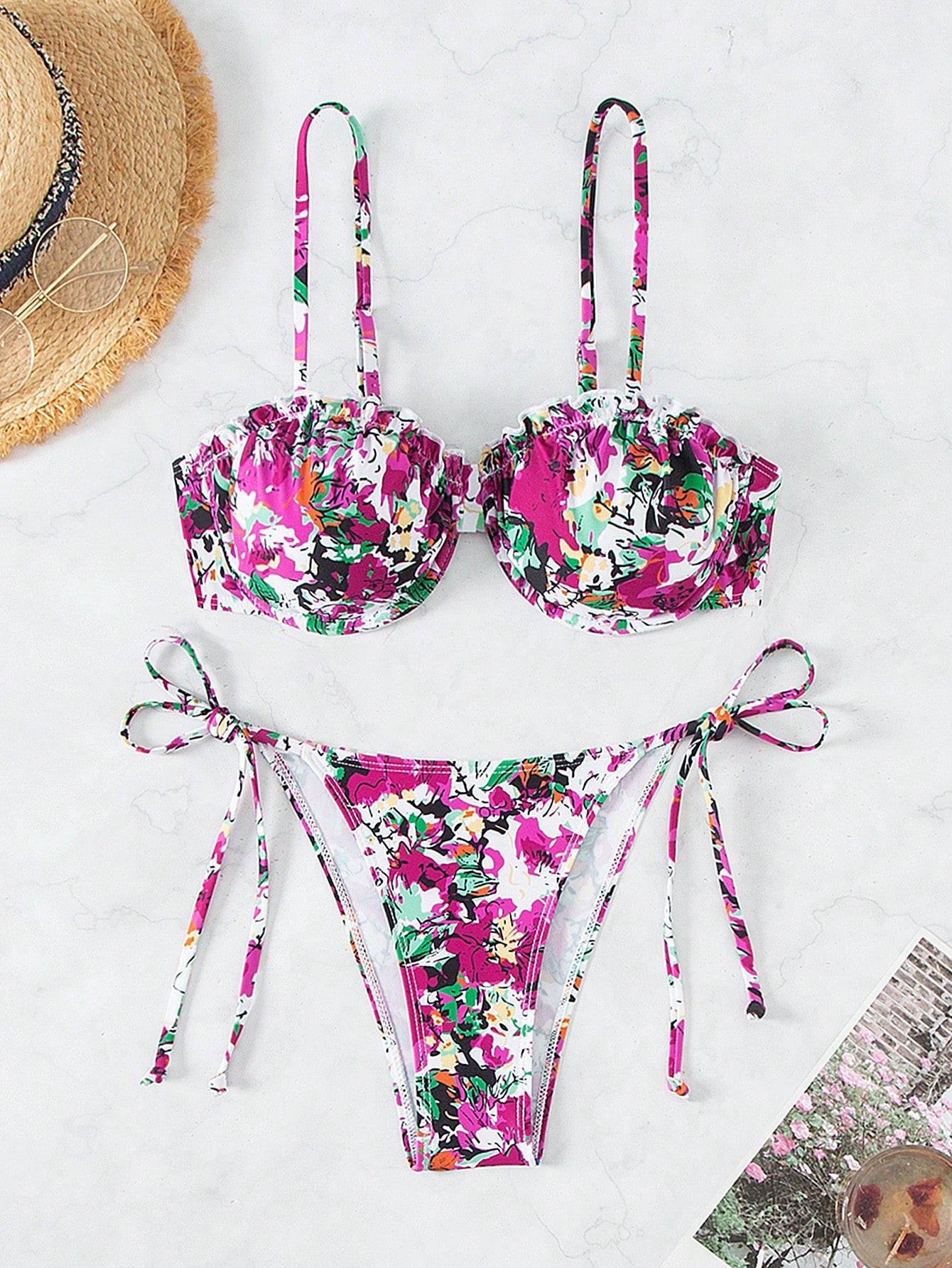 Flower Print Swimsuit Set Carnival