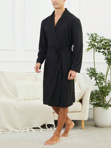 Men'S Long Sleeve Robe With Belt