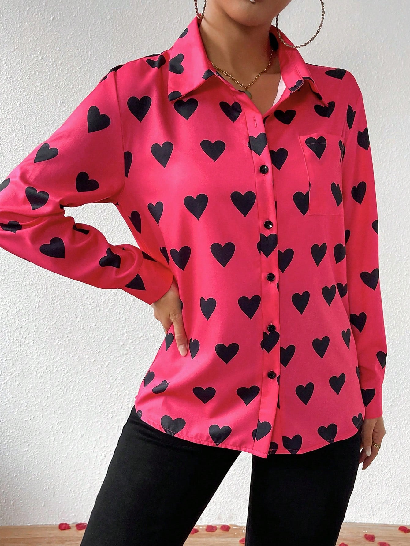 Women's Heart Print Shirt