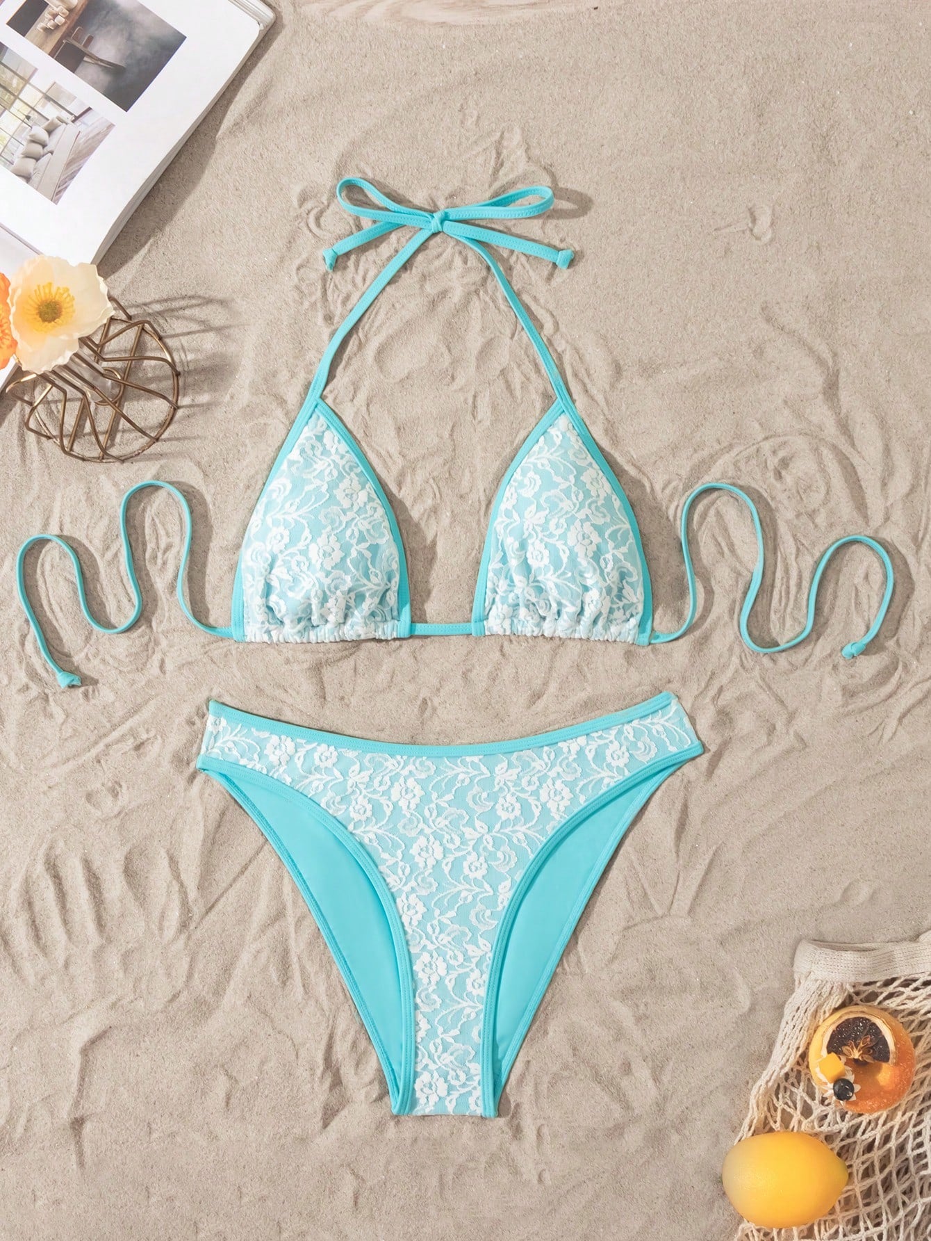 Floral Lace Bikini Swimwear Set