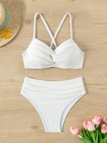 Women's Solid Color Swimsuit Set Wedding