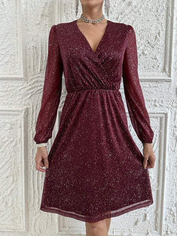 Wrap Dress With Silver Dots