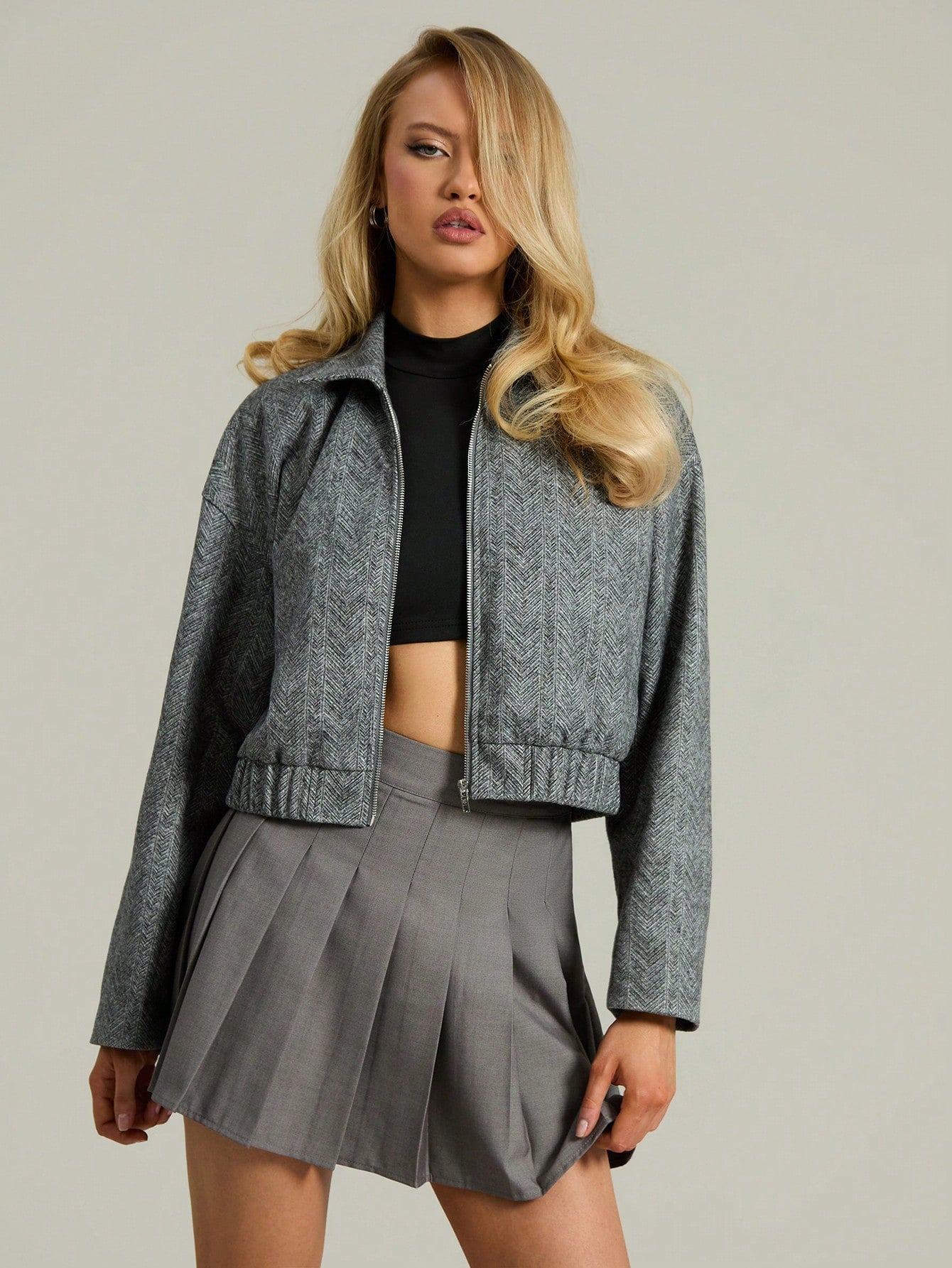 Tweed Bomber Jacket