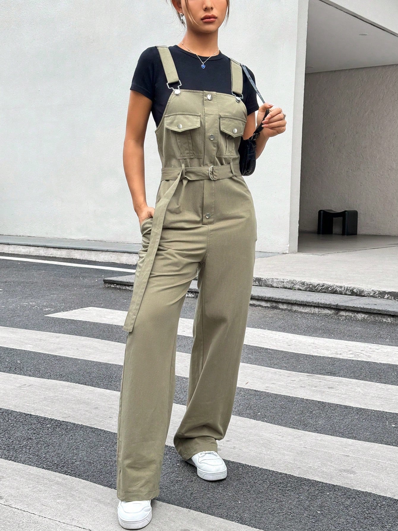 Women's Workwear Overall Jumpsuit With Straps