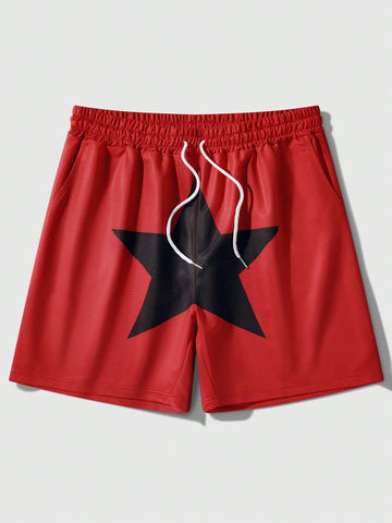 Men's Star Pattern Drawstring Waist Shorts