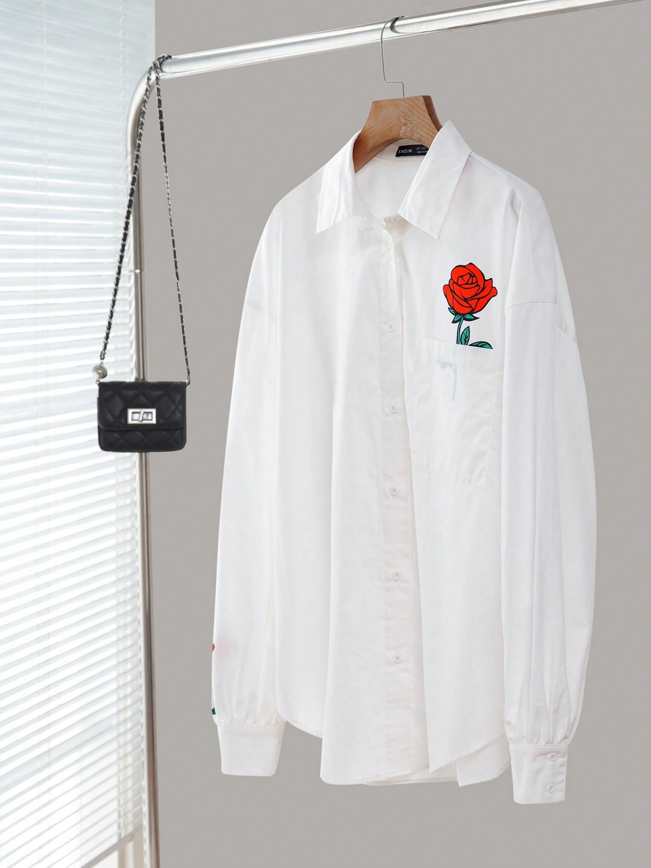 White Woven Valentines Shirt For Women