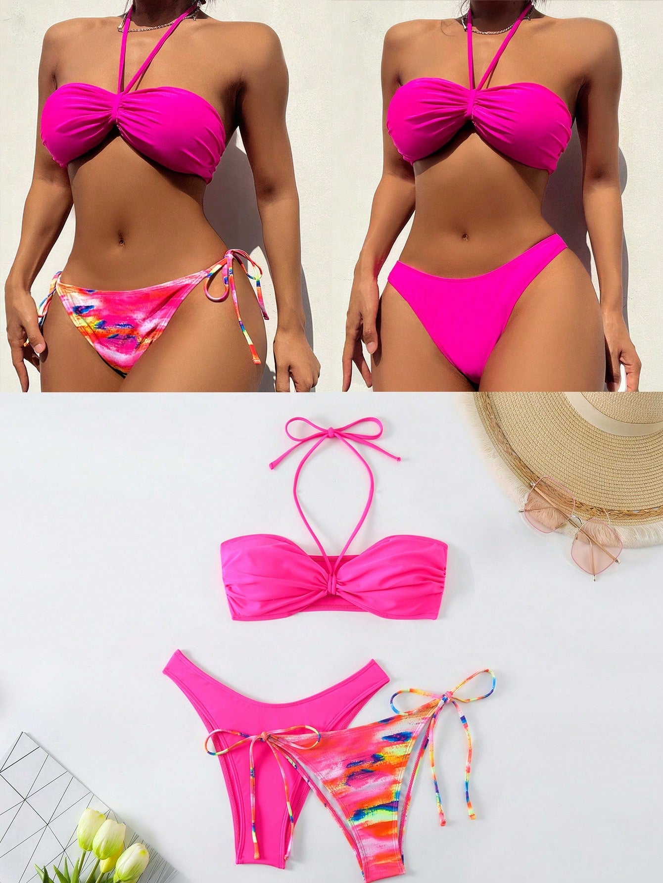 Women's Ruffled Halter Bikini Set Music Festival