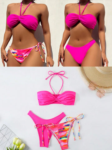 Women's Ruffled Halter Bikini Set Music Festival