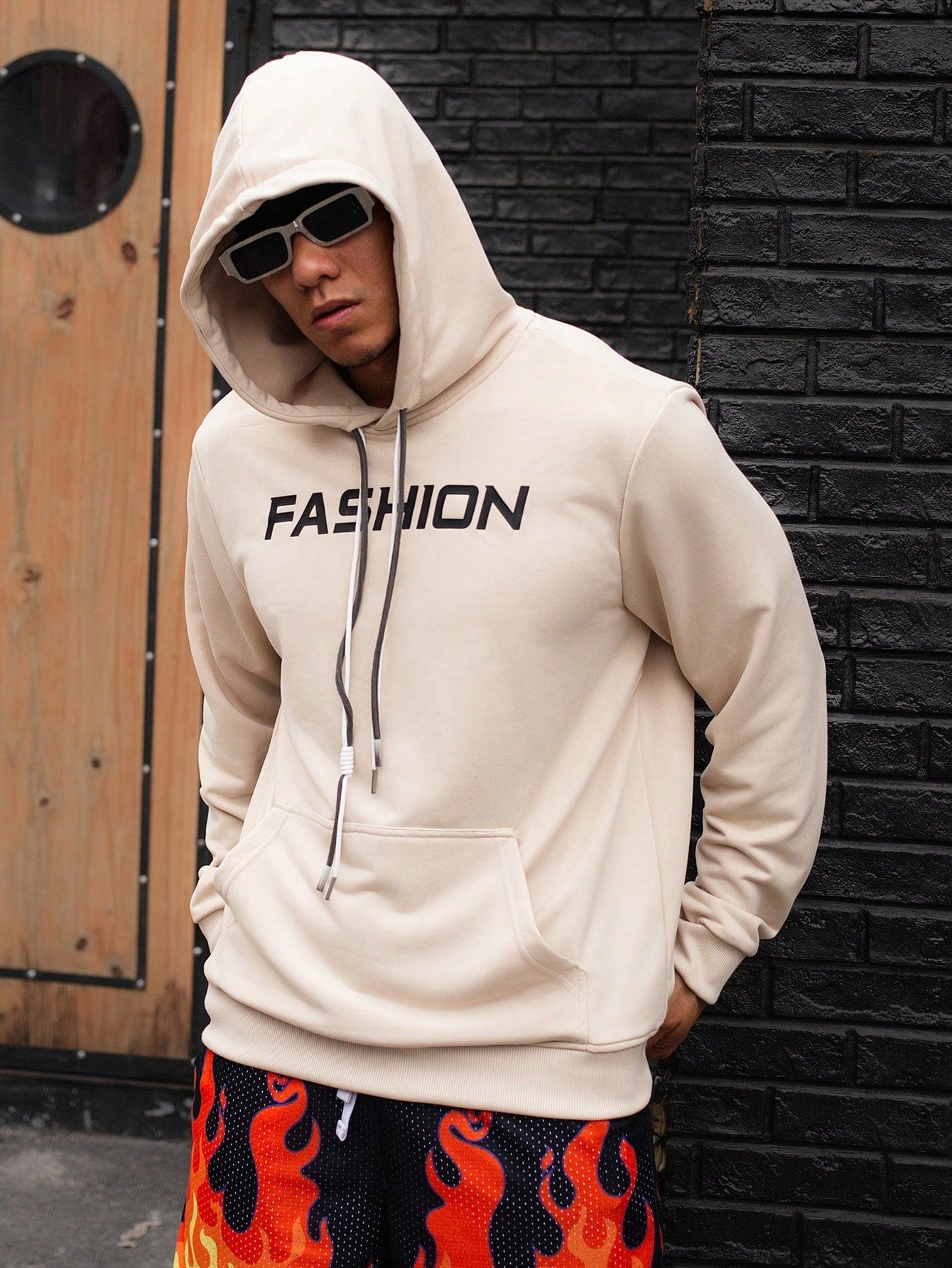 Men's Hooded Sports Sweatshirt With Letter Print