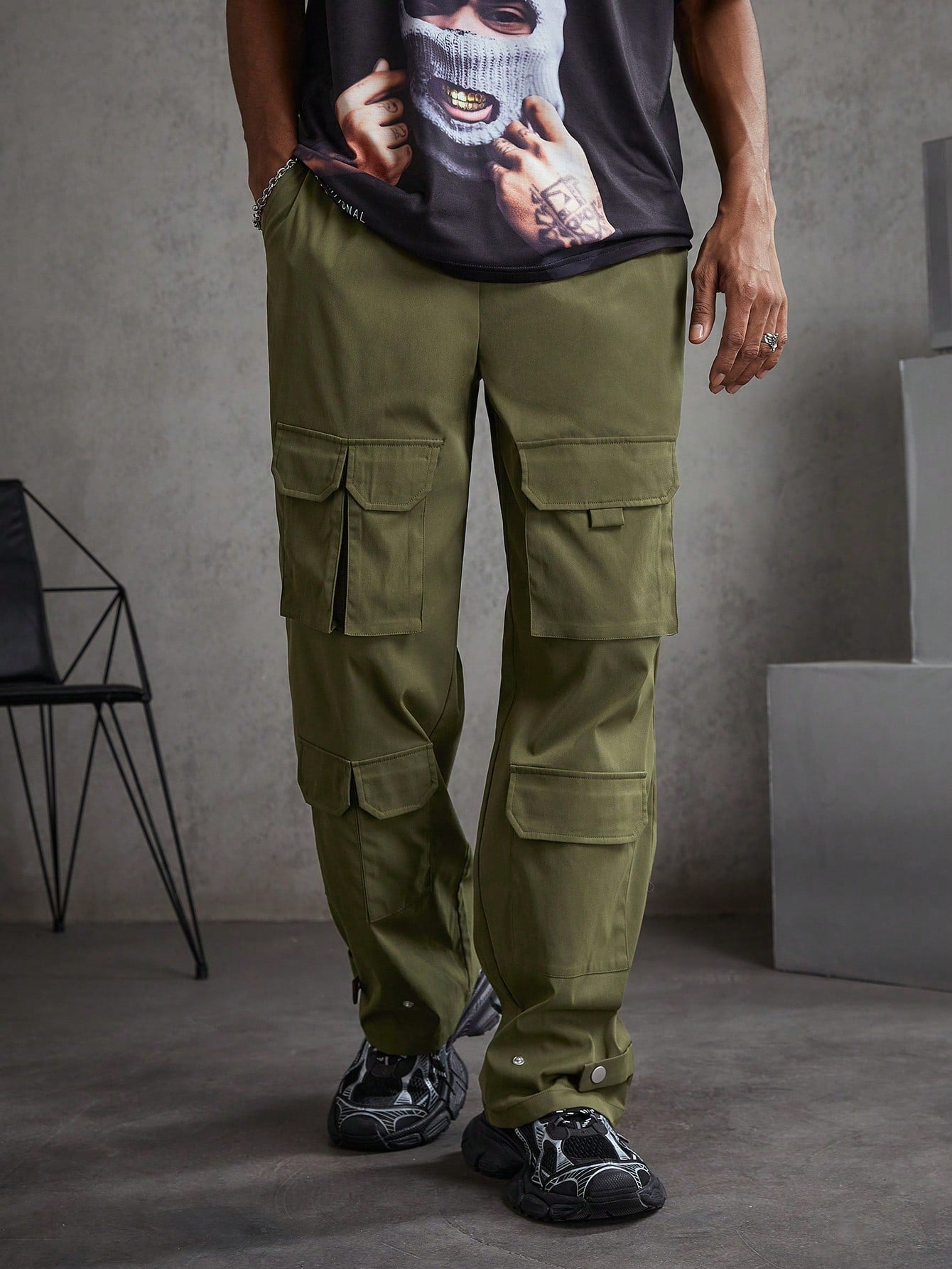 Men's Woven Casual Cargo Pants