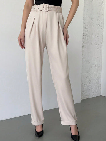 Ladies' Plain Wide Leg Casual Trousers