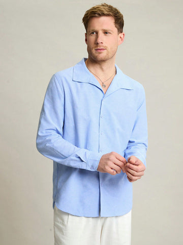 Men's Woven Casual Long Sleeve Shirt