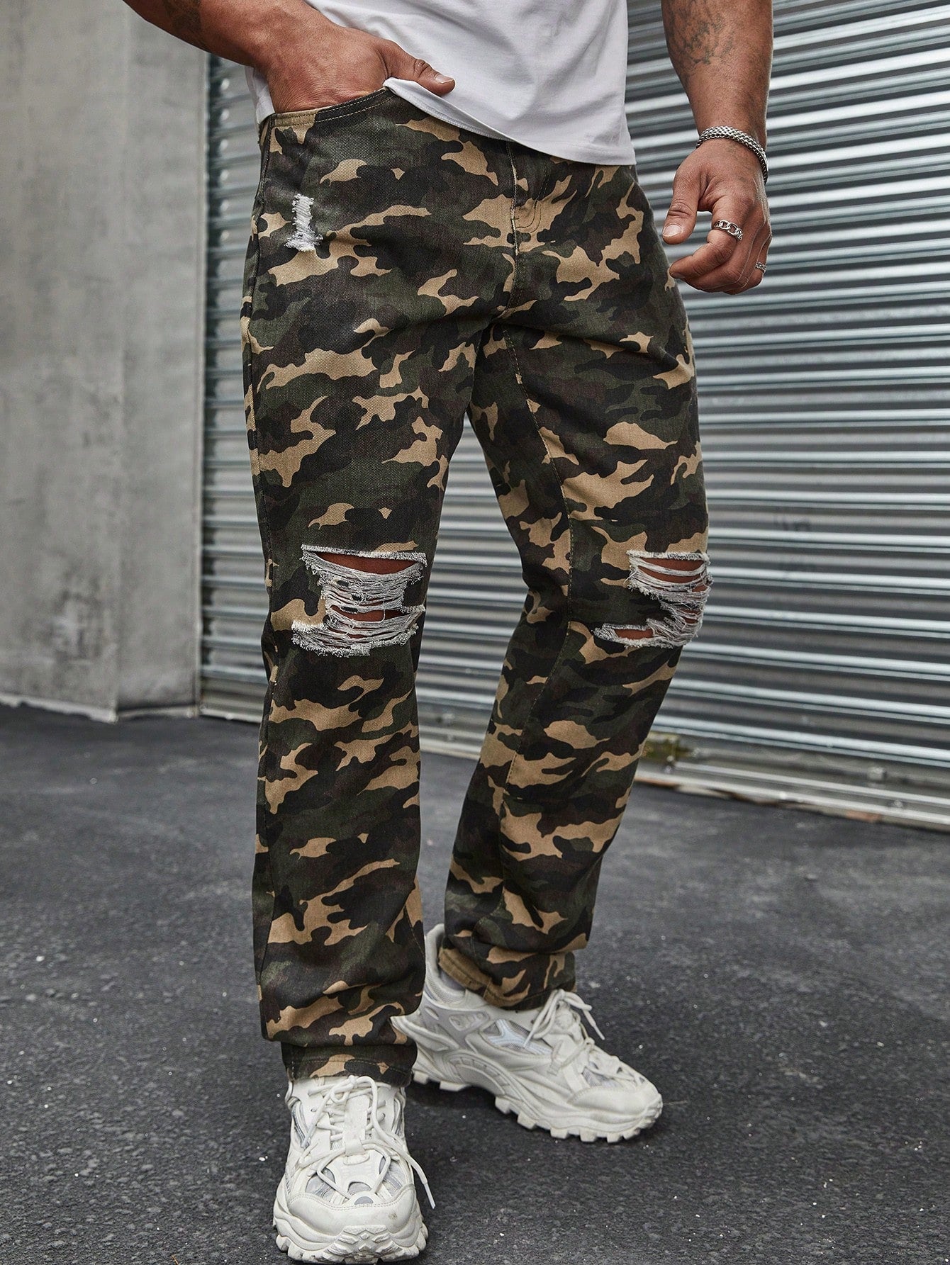 Men's Camouflage Printed Jeans