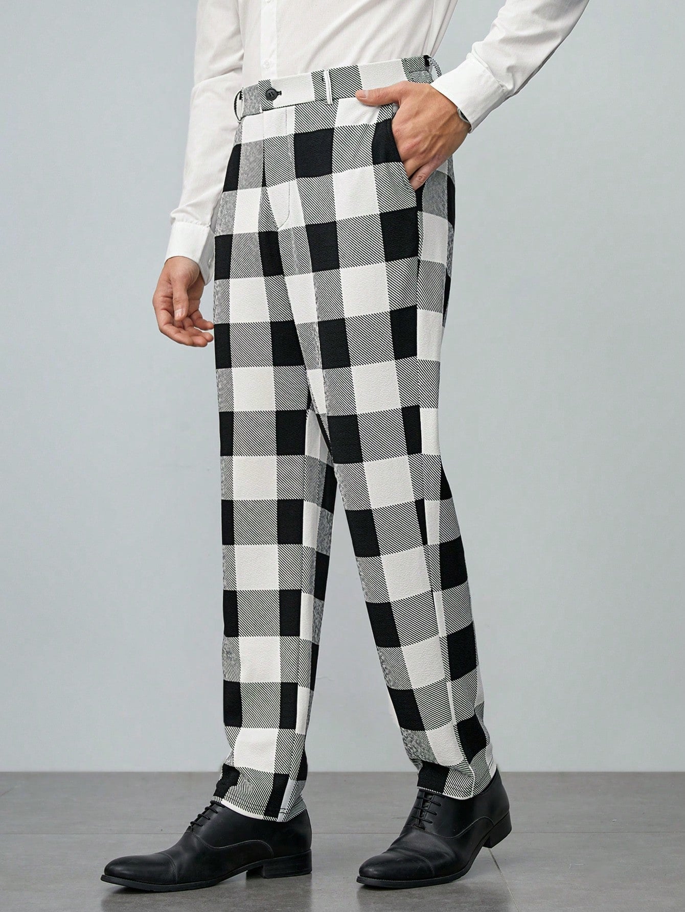 Men's Check Knitting Trousers