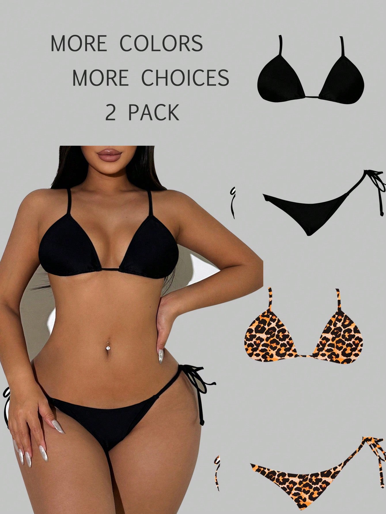 2 Sets Women'S Printed Random Swimwear Set