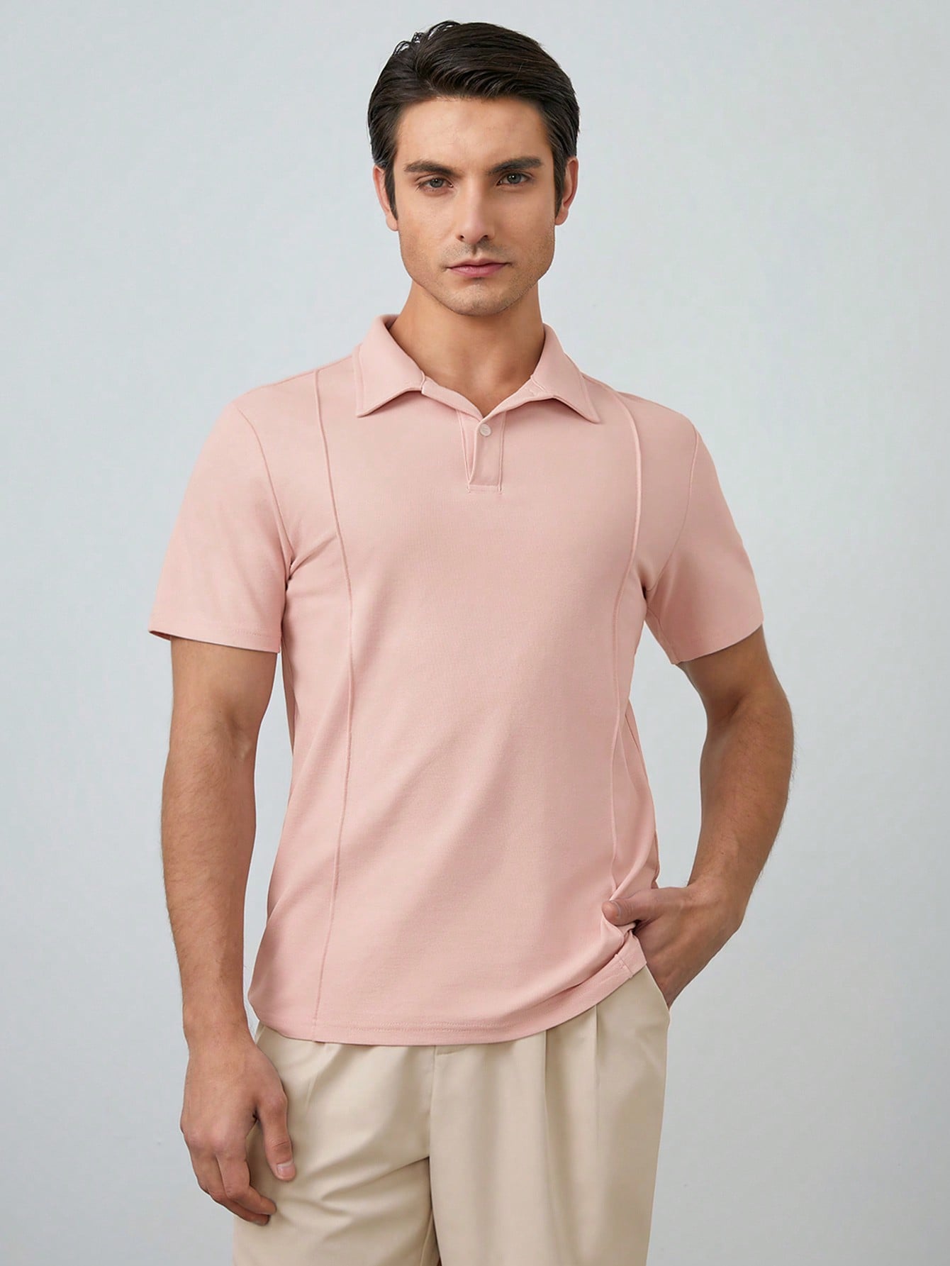 Men's Short Sleeve Polo Shirt With Collar