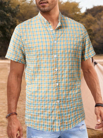 Men'S Plaid Short Sleeve Shirt