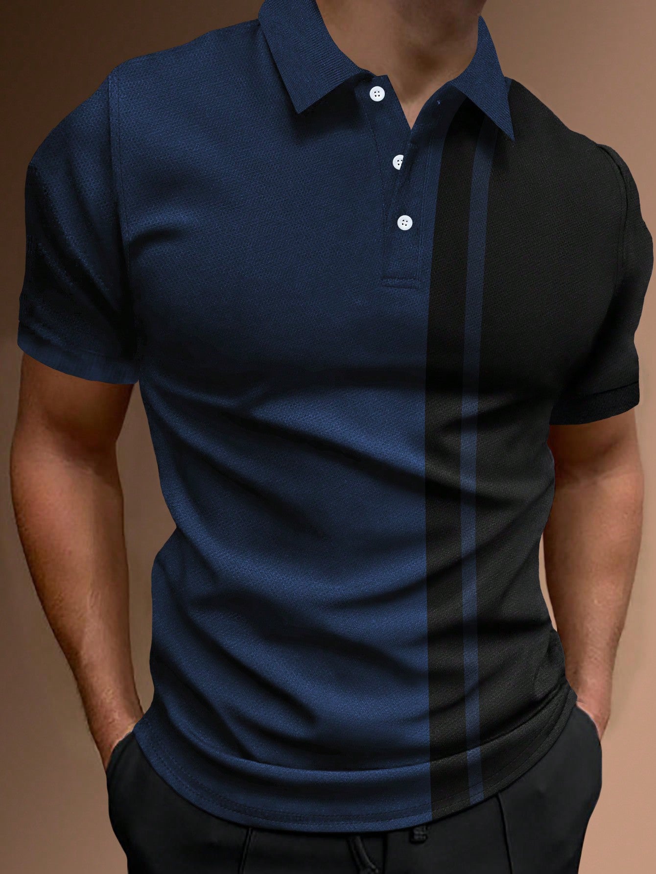 Men Colorblock Polo Shirt